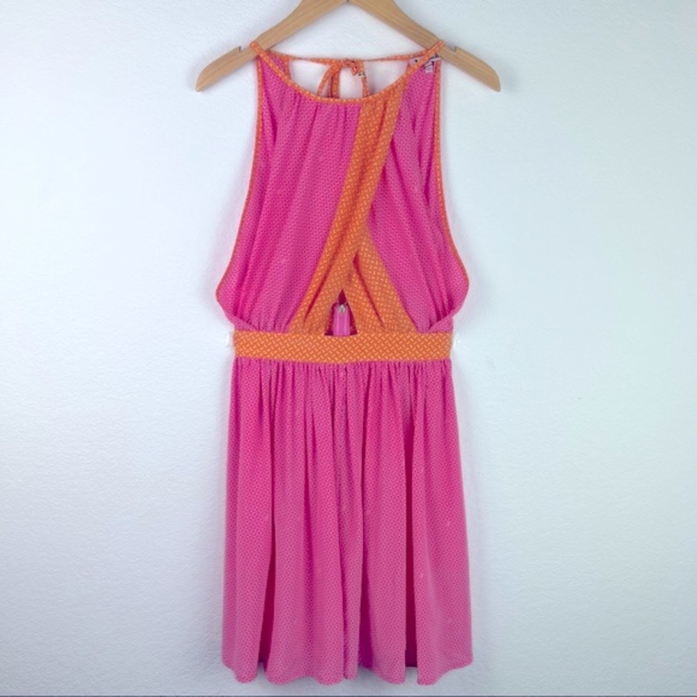 Juicy Couture Print Orang and Pink Sweetheart Dress Size 2